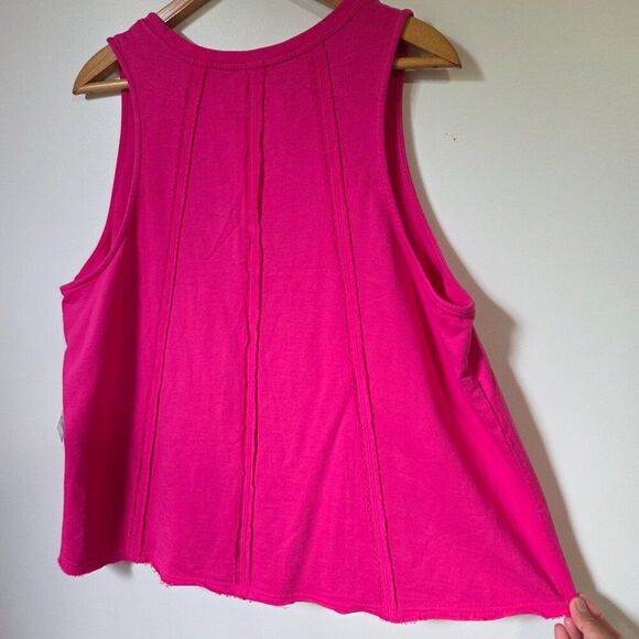 NWT UMGEE PINK SLEEVELESS SWING STYLE RAW HEM TOP SIZE LARGE - Picture 3 of 15
